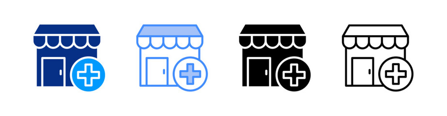 Obraz premium Pharmacy Multiple Style Icon Set Vector 