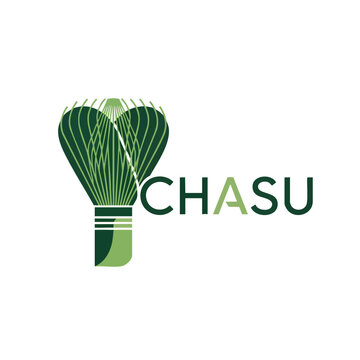 Green Matcha Whisk and Chasu Text.