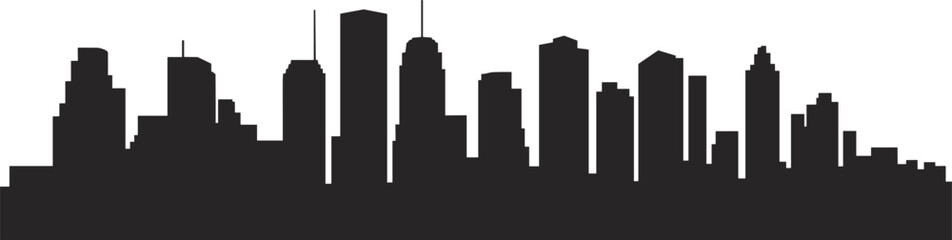 Obraz premium Indianapolis Indiana skyline silhouette with modern downtown skyscrapers isolated on white background, iconic urban cityscape vector illustration for travel and architecture design