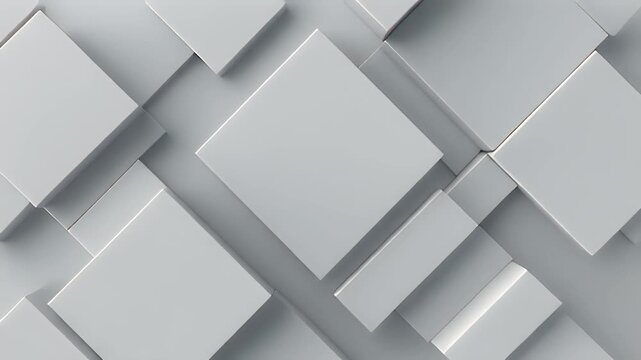 Minimal White and Gray Geometric Background with 3D Panels and Soft Shadows, Modern Corporate