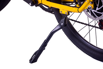 Naklejka premium Yellow bicycle stand with black kickstand