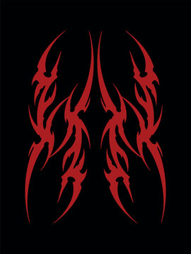 hand drawn tribal ornament vector edgy designs with abstract and symmetrical, cyber sigilism elements, gothic y2k sharp spikes. good for tattoos, metal band art