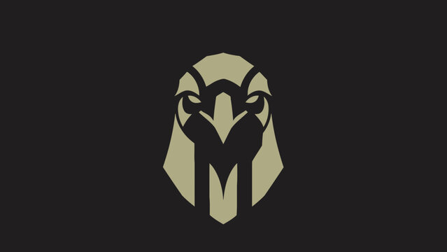 Stylized Hawk Head Emblem with Intense Gaze.