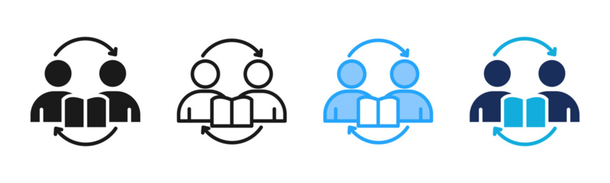 Knowledge Sharing icon set multiple style collection