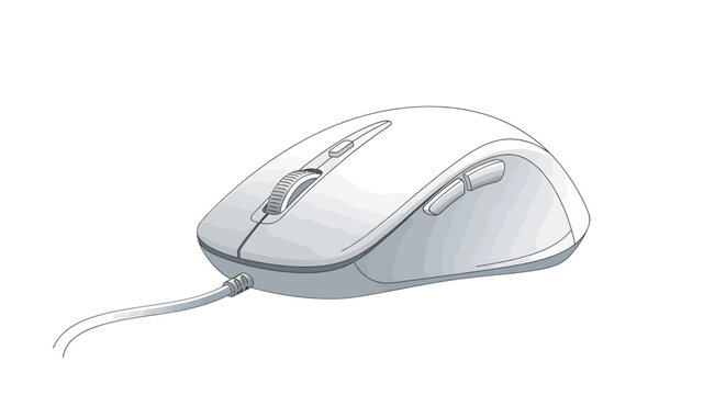 Vector illustration of a white computer mouse