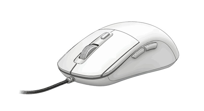 Vector illustration of a white computer mouse