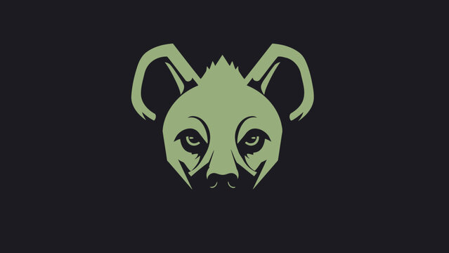 Stylized illustration of a hyenas face with large ears.