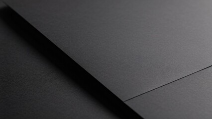 Dark abstract black paper texture with sharp edge and shadow,modern minimal background for luxury branding and corporate presentation,clean geometric backdrop