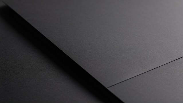Dark abstract black paper texture with sharp edge and shadow,modern minimal background for luxury branding and corporate presentation,clean geometric backdrop