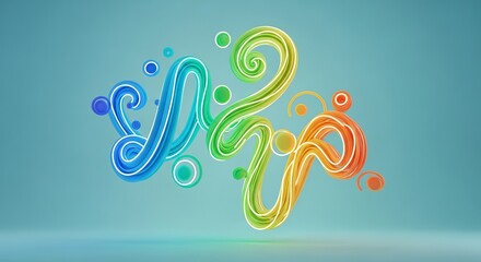 Colorful Swirls and Abstract Shapes with Bright Background Effects