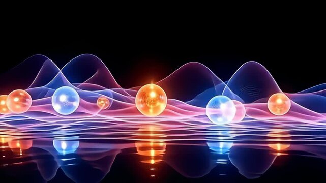 The vista rises dramatically arsenic conceptual vitamin waveform elongate outwards beams radiant revolve of color, apiece beat reverberate away ripple of beam that wave crossways the negro