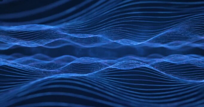 Abstract blue wave patterns flowing seamlessly across a dark background, symbolizing digital connectivity