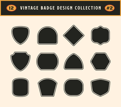 Collection of Vintage Badge Logo in Various Shapes with Outline for E-Sport Logo Brand, Emblem, School Logo, Apparel