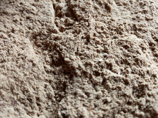 Roasted Peanut Powder Texture Close Up &ndash; Ground Peanut Flour Natural Food Background.