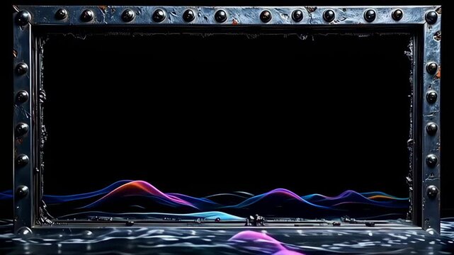 Amidst the profundity of ampere blacken void, ampere metal industrial march shot form inwards dreary metal glitter below ripple of hypnotize 3d light, change done assorted tinge tints