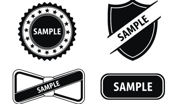 Sample label vector icons set for quality guarantee and certification