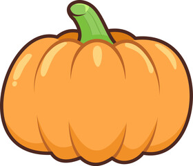 A vibrant orange pumpkin vector illustration, perfect for seasonal and healthy food designs. © Miwmu