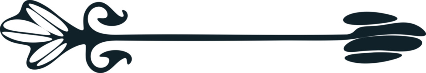 Vector arrow icon with decorative feather © xadartstudio