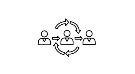 Obraz premium Teamwork and Collaboration Flow Between People Icons.