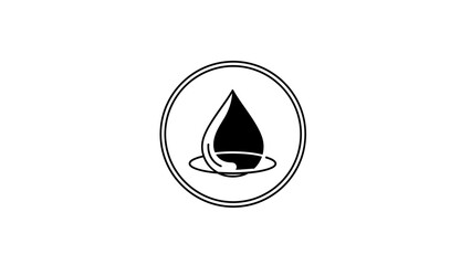Fototapeta premium Water Drop Icon Symbol Representing Purity and Cleanliness.