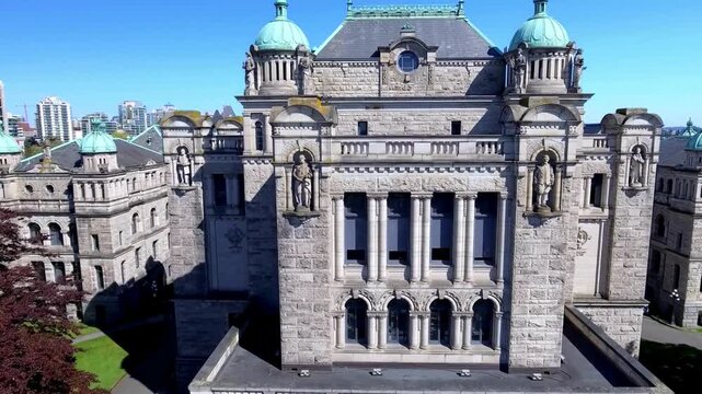 Breathtaking aerial shot of The British Columbia Parliament Buildings, Victoria&rsquo;s Architectural Masterpiece