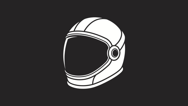 White astronaut helmet on a dark background illustration.