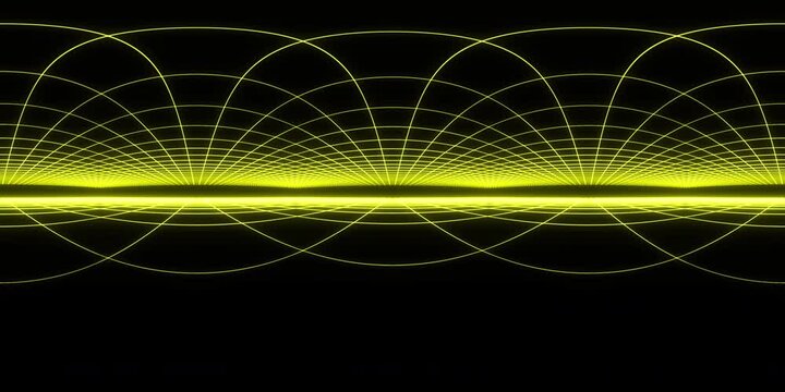 Mooving on yellow neon grid visual effects for 360 VR video.(loopable)