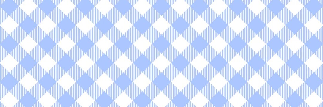 Soft cornflower blue gingham argyle pattern with diagonal stripe lines. Calm pastel checkered background for bedroom textiles, stationery, and airy designs.