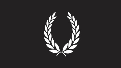 Obraz premium White Laurel Wreath Symbol on Black Background.