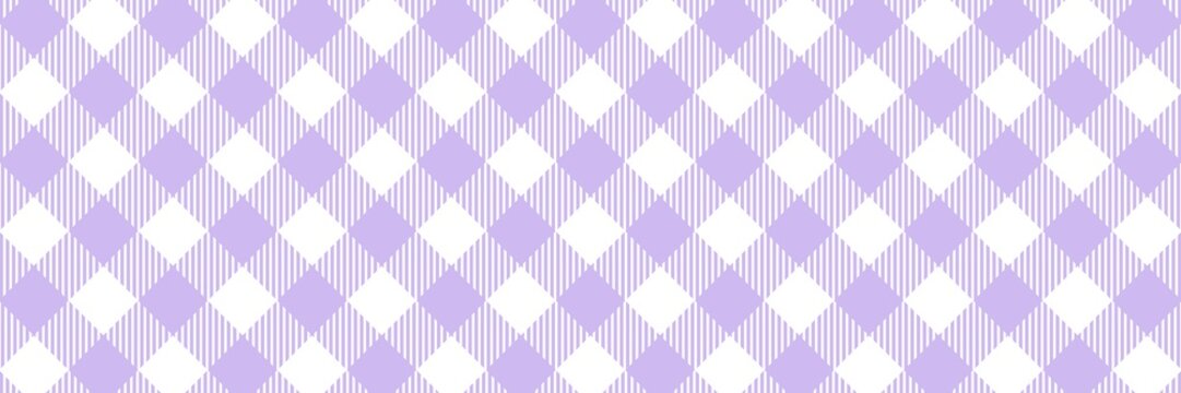 Soft purple gingham argyle pattern with diagonal stripe lines. Elegant lilac checkered background for greeting cards, scrapbooking, and textile prints.
