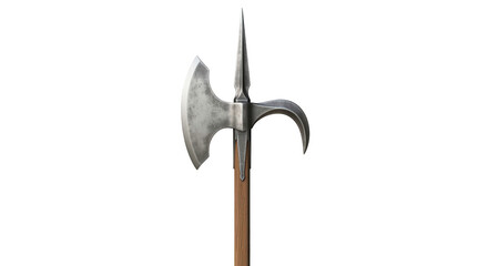 Medieval Halberd Poleaxe Weapon Isolated on Transparent Background