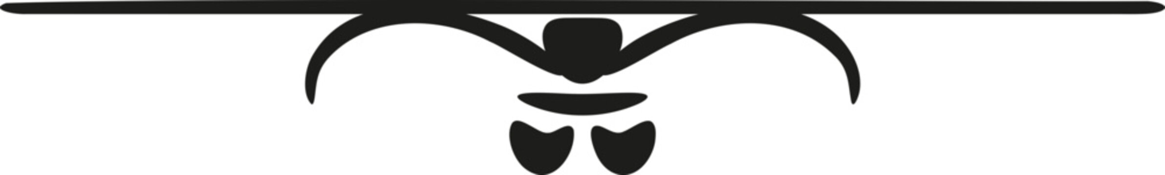 Black vector border design element with mustache and monocle
