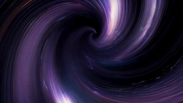 Abstract purple spiral galaxy or vortex swirling in dark space, hypnotic cosmic tunnel effect. Space time travel concept.