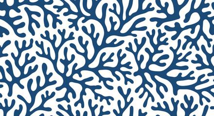 Abstract Blue Coral Pattern - Organic Marine Branching Design © afgan
