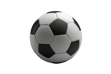 Naklejka premium Classic black and white soccer ball on transparent background, representing sport, championship, competition, and global game