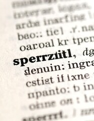 Fototapeta premium Macro shot of a dictionary page, with a word in bold letters. Words are blurred around the focus point