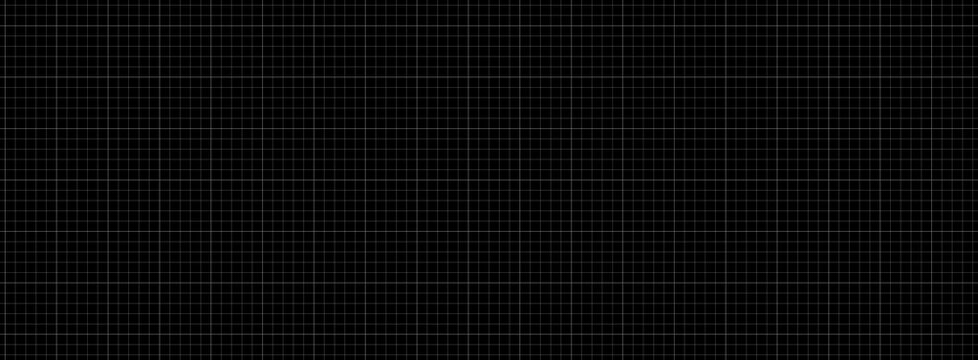 Blueprint grid black dark tech graph with thin white squares for UI design, engineering drawing, architecture page and modern infographic template.
