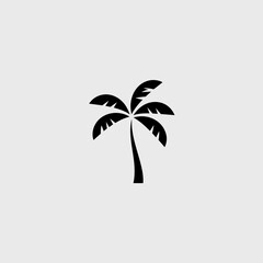 Obraz premium Minimalist black and white of a palm tree with leaves and trunk