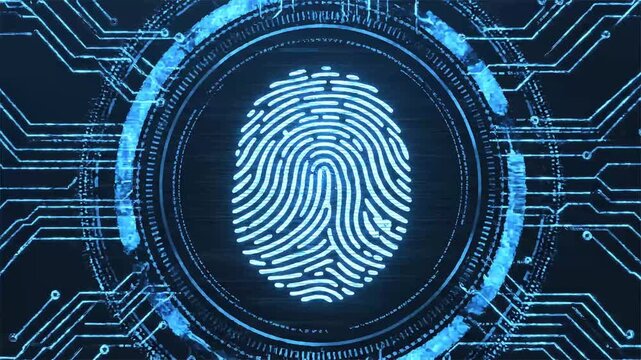 Digital fingerprint scan security authentication identity verification biometric data access