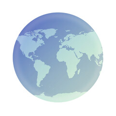 Fototapeta premium Soft Hues World Map Globe Illustration isolated on white background