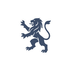Heraldic Lion Rampant Logo