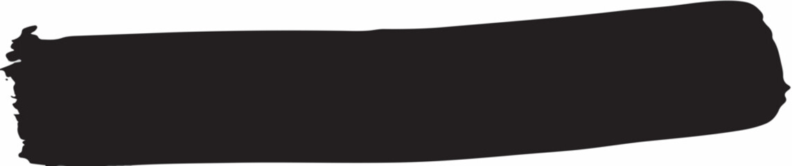A black brush stroke on a white background