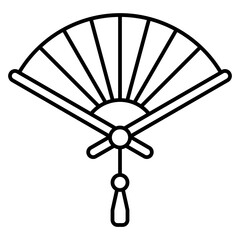 Fan Line icon. Traditional folding fan symbol. Asian culture festival Line icon