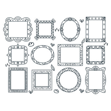 Set of vintage vector frames and borders collection.