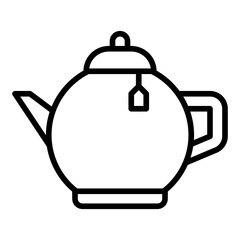 Obraz premium Teapot Line icon. Traditional tea pot symbol. Asian tea culture Line icon