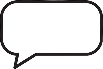 Fototapeta premium Simple black outline of a blank speech bubble on a white background