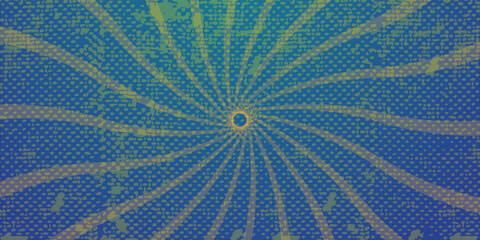 Abstract glowing blue sunburst background Retro vintage horizontal background for presentation, banner, poster, flyer, sales. Modern pop art poster for summer and spring