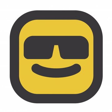 Cool face animation icon for social media, presentations, videos, websites. Alpha Channel