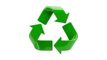 Obraz premium Three-Dimensional Green Recycle Arrows Symbol, Indicating the Process of Reusing Materials and Protecting the Environment