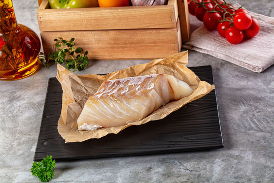 Raw cod fish fillet for cooking